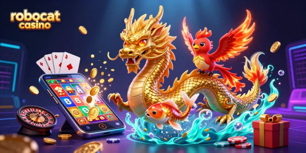 Immerse yourself in fun with robocat casino, featuring vibrant dragon action and thrilling game elements.
